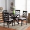 Baxton Studio Elena Grey Upholstered and Dark Brown Finished Wood 5-Piece Dining Set 172-9728-10892 - alternate 2